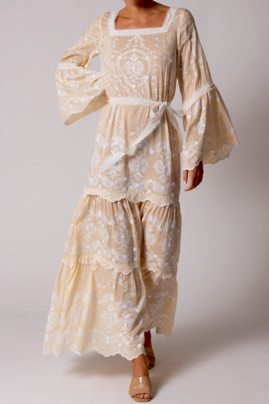 Charlize Floating Flower Voile Dress