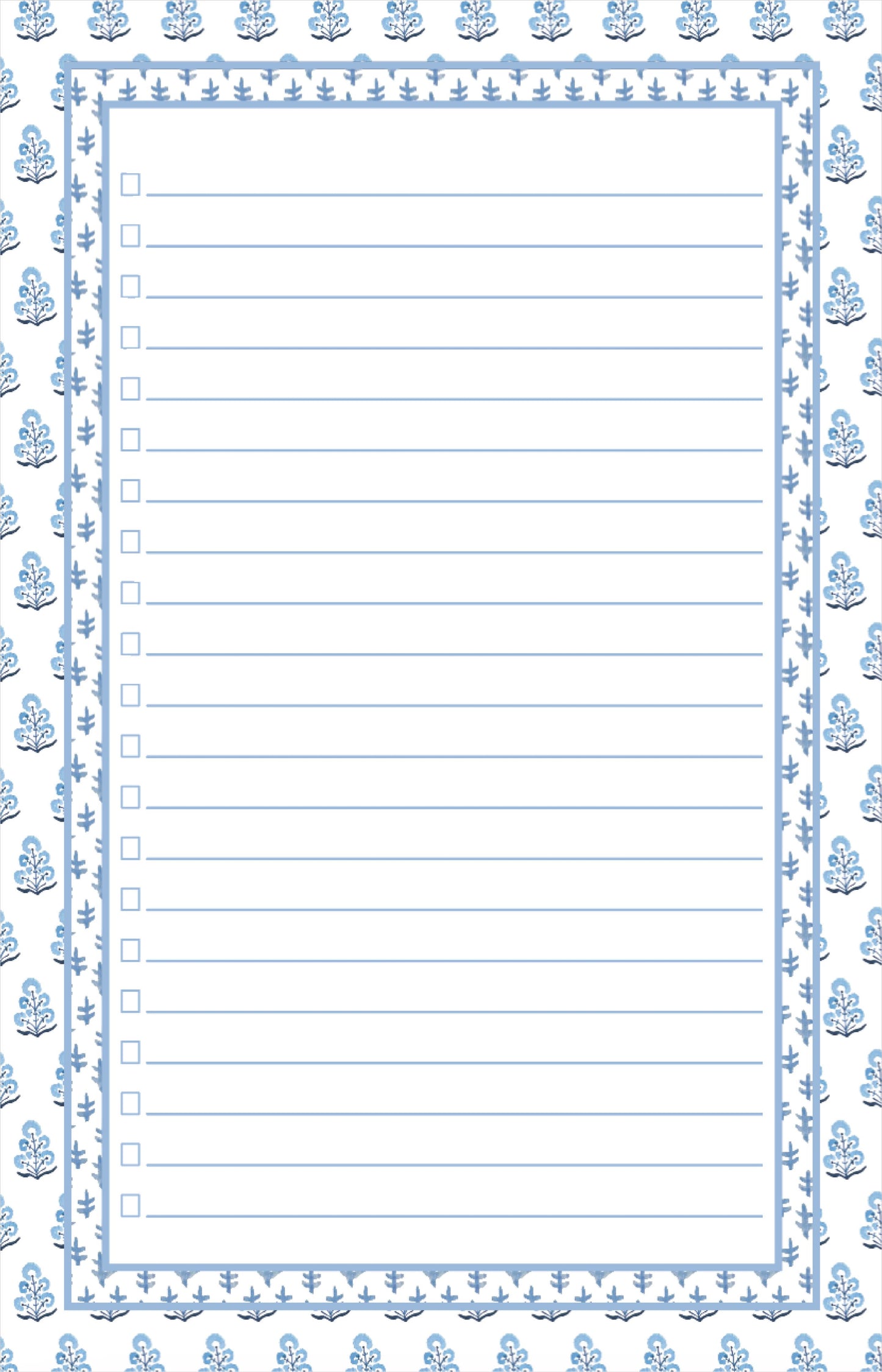 Double Print Light Blues Checklist Notepad