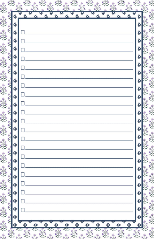 Double Print Quilted Blockprint Checklist Notepad