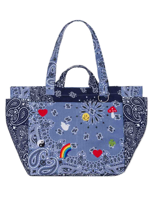 Picnic Bag- Navy/Chambray Emoji