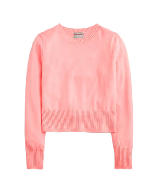 Cashmere shrunken crewneck sweater