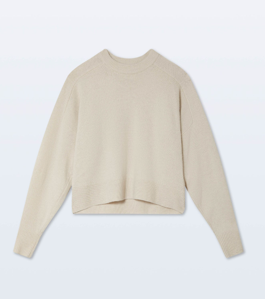 Luxe Fringe Cashmere Crew