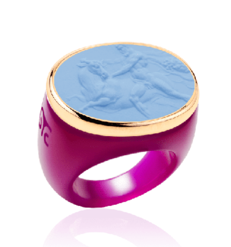 Classic Cyclamen Base Gold with Pale Blue: Cupid