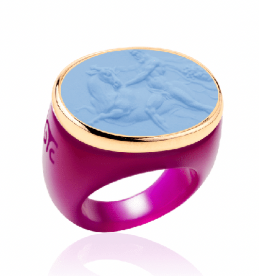 Classic Cyclamen Base Gold with Pale Blue: Cupid