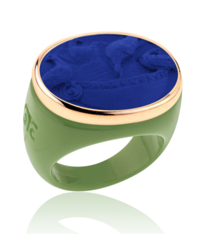 Classic Green Base Gold with Blue: Amore Psiche
