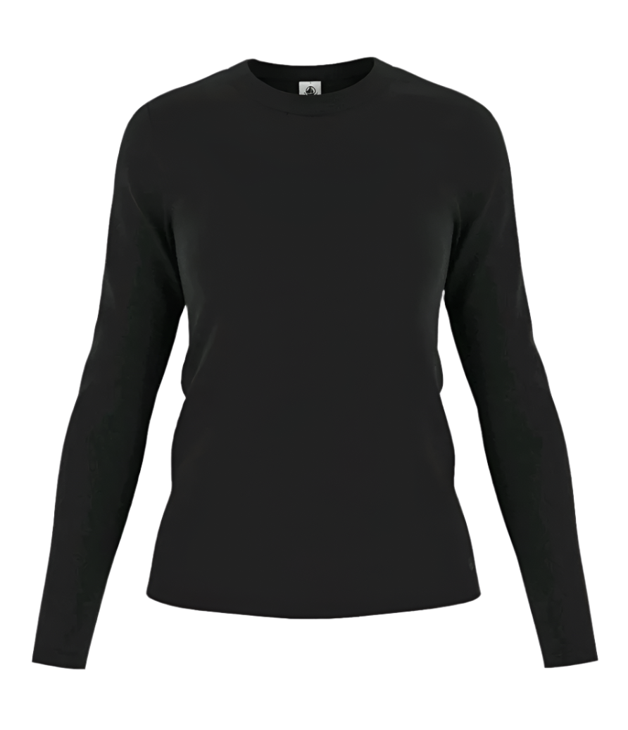 Womens LS Crew Neck Tee Black