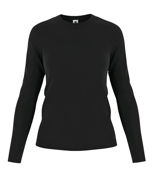 Womens LS Crew Neck Tee Black