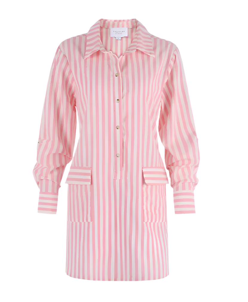 The Raya Dress Pink/White Stripe