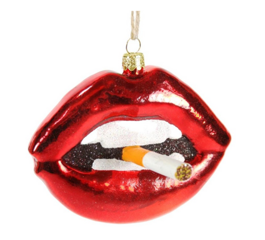 Cody Foster & Co Lips With Cig Ornament