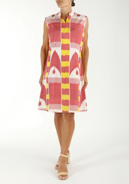 Sally Silk Ikat Shift Dress