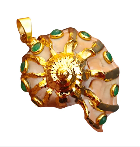 Sea Shell & Mother Of Pearl Pendant  - Malachite