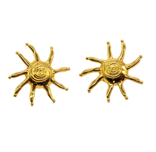 XL Tangalooma Sun Earrings- Gold