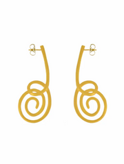 Unpuri gold-tone spiral drop earrings with hoop backs