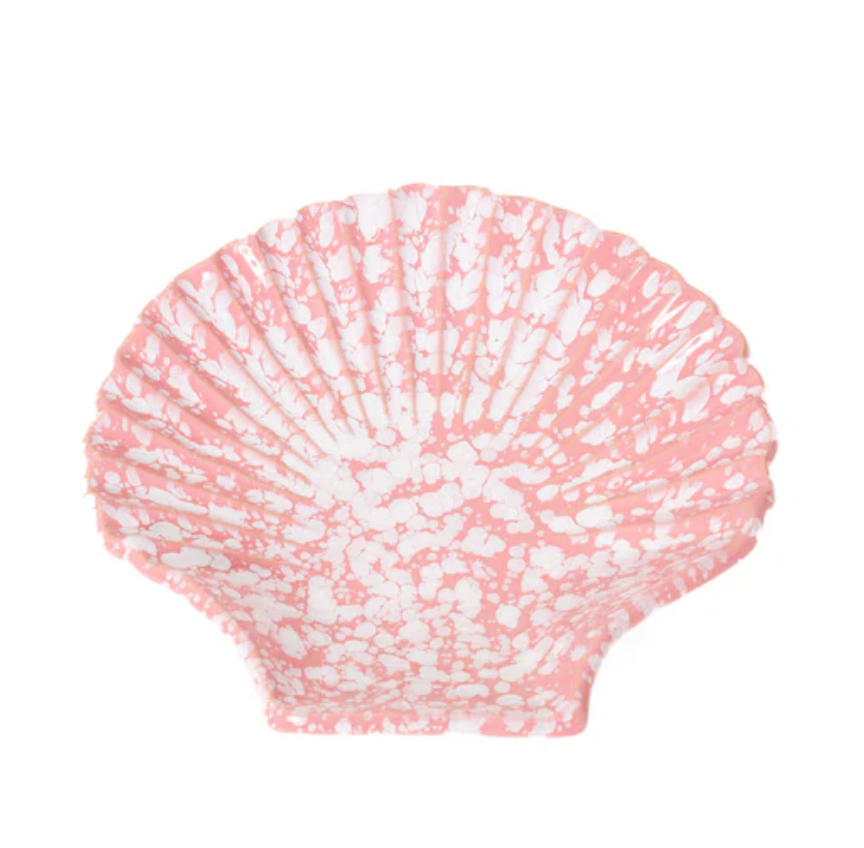 Medium concha shell in pink with white speckled pattern