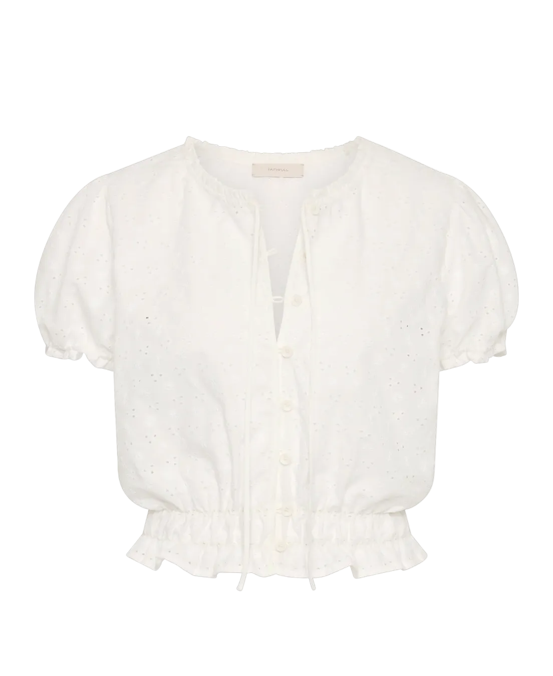 Santana Top - Lucy Broderie White