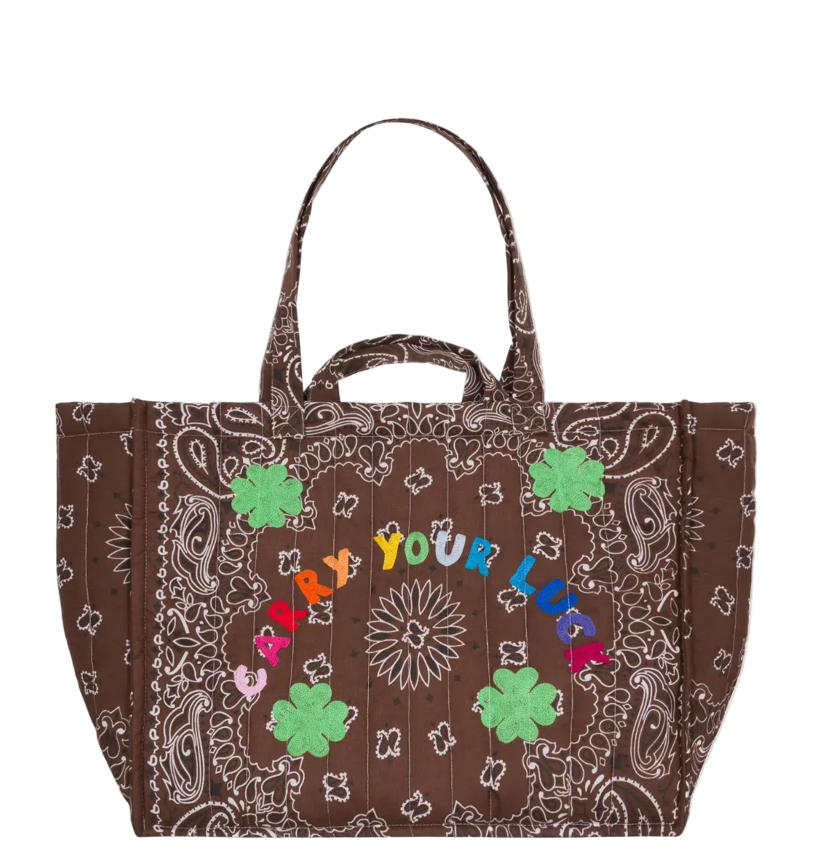 Maxi Cabas Matelassé - CARRY YOUR LUCK CHARM - Brown