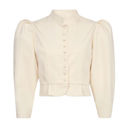 Destree Puff Sleeves Denim Jacket - Ecru