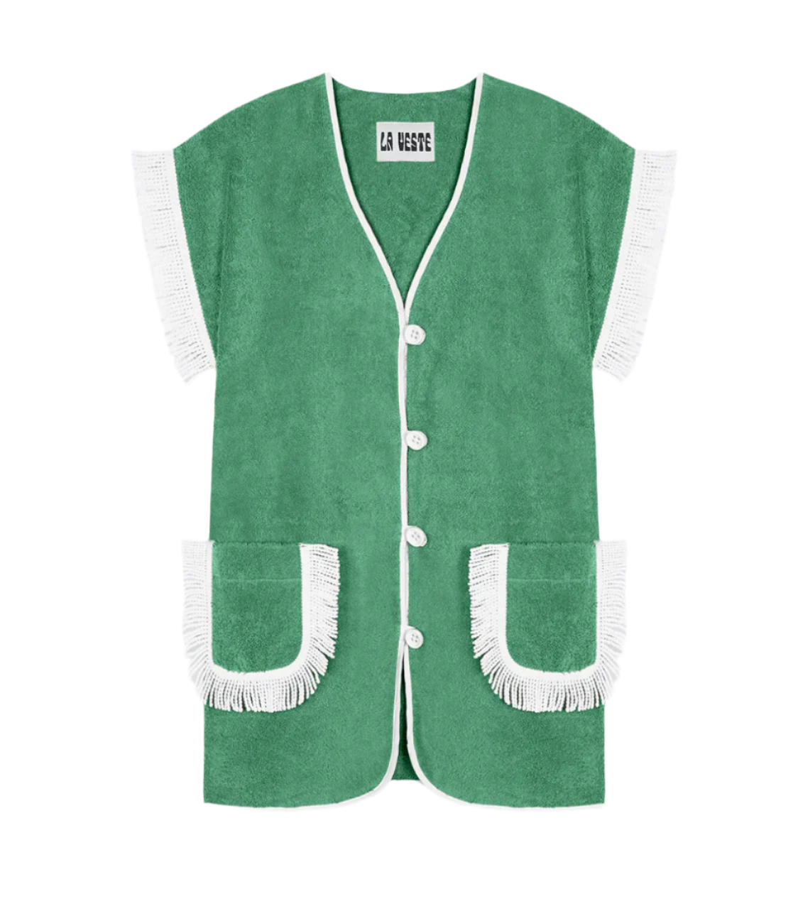 Pitaya Towel Dress- Green/White