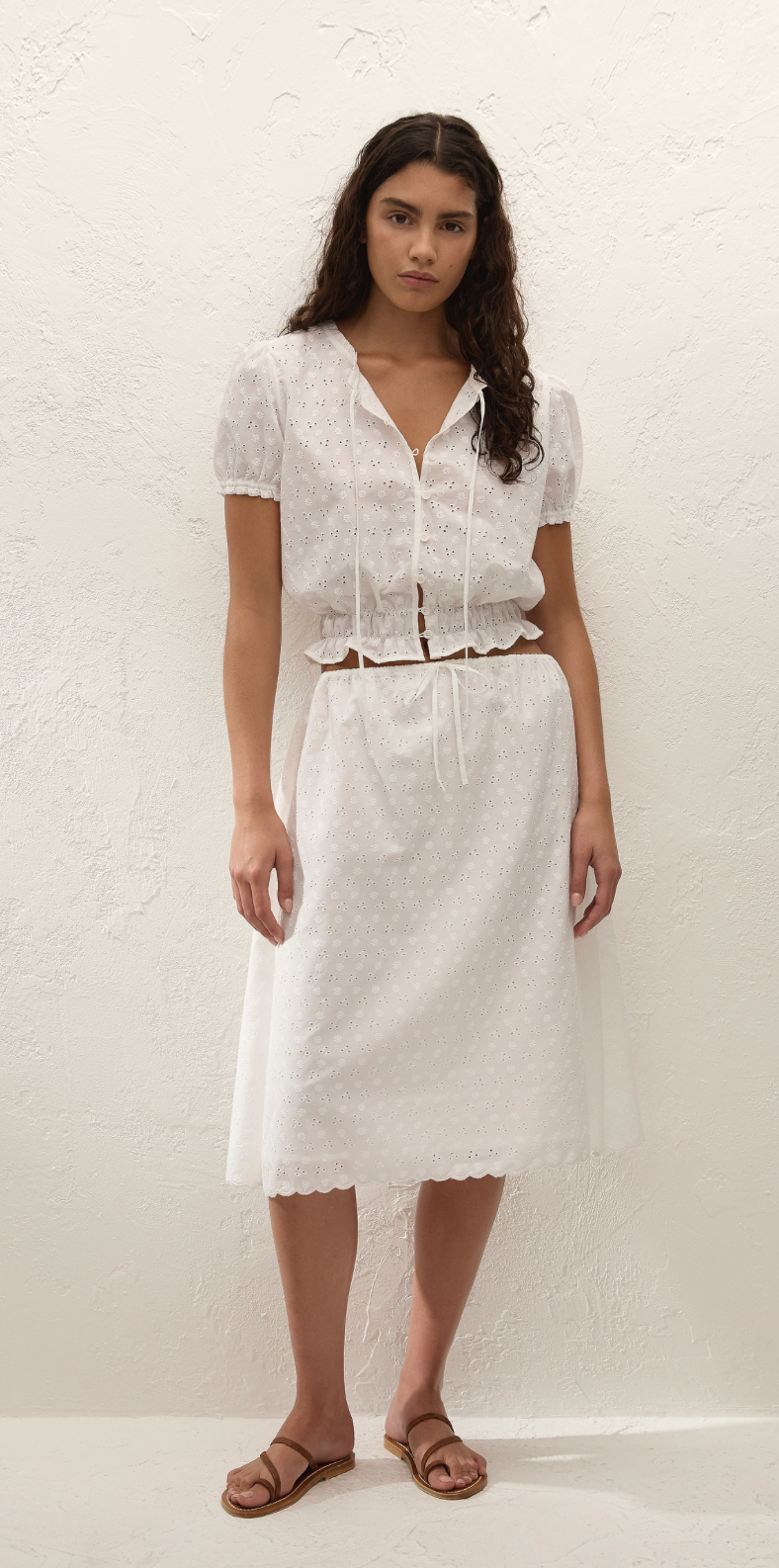 Santana Top - Lucy Broderie White