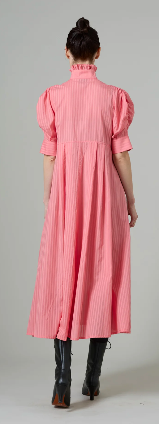 Venetia Short Sleeves Dress - Flamingo Pink