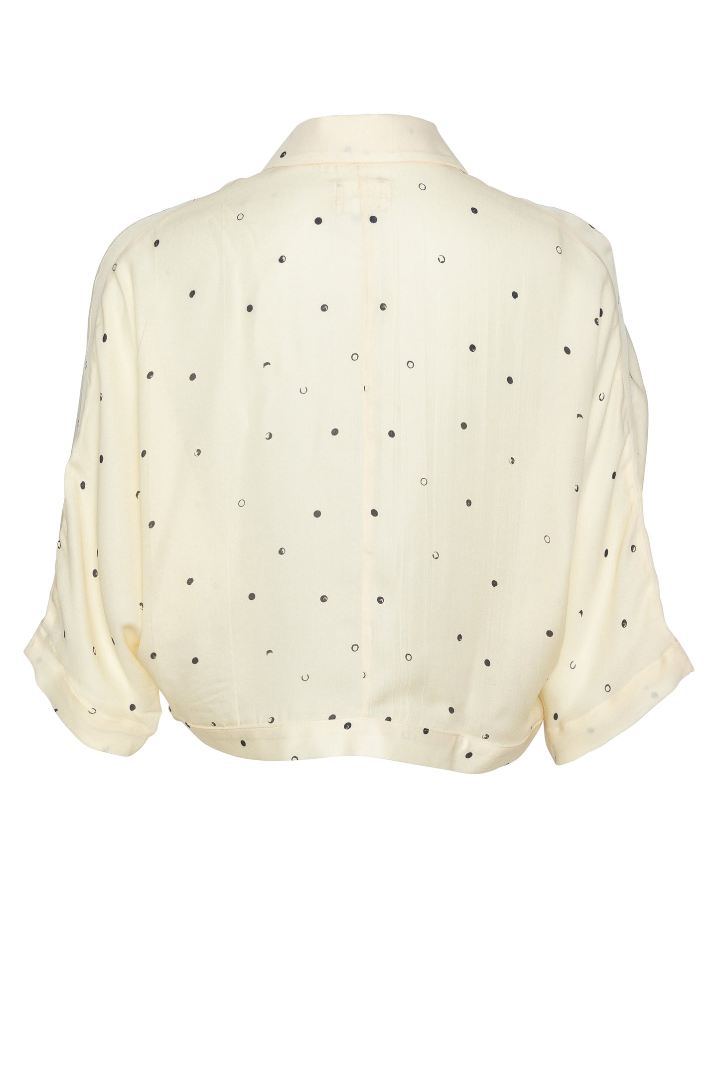 Kimono Sleeve Shirt Polka Dot Silk