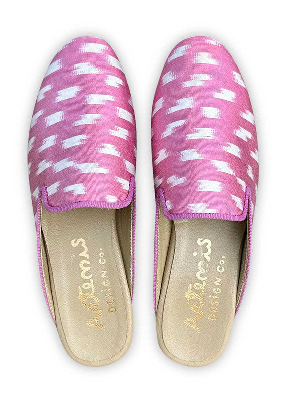 Women's Silk Ikat Slippers, Orchid Pink