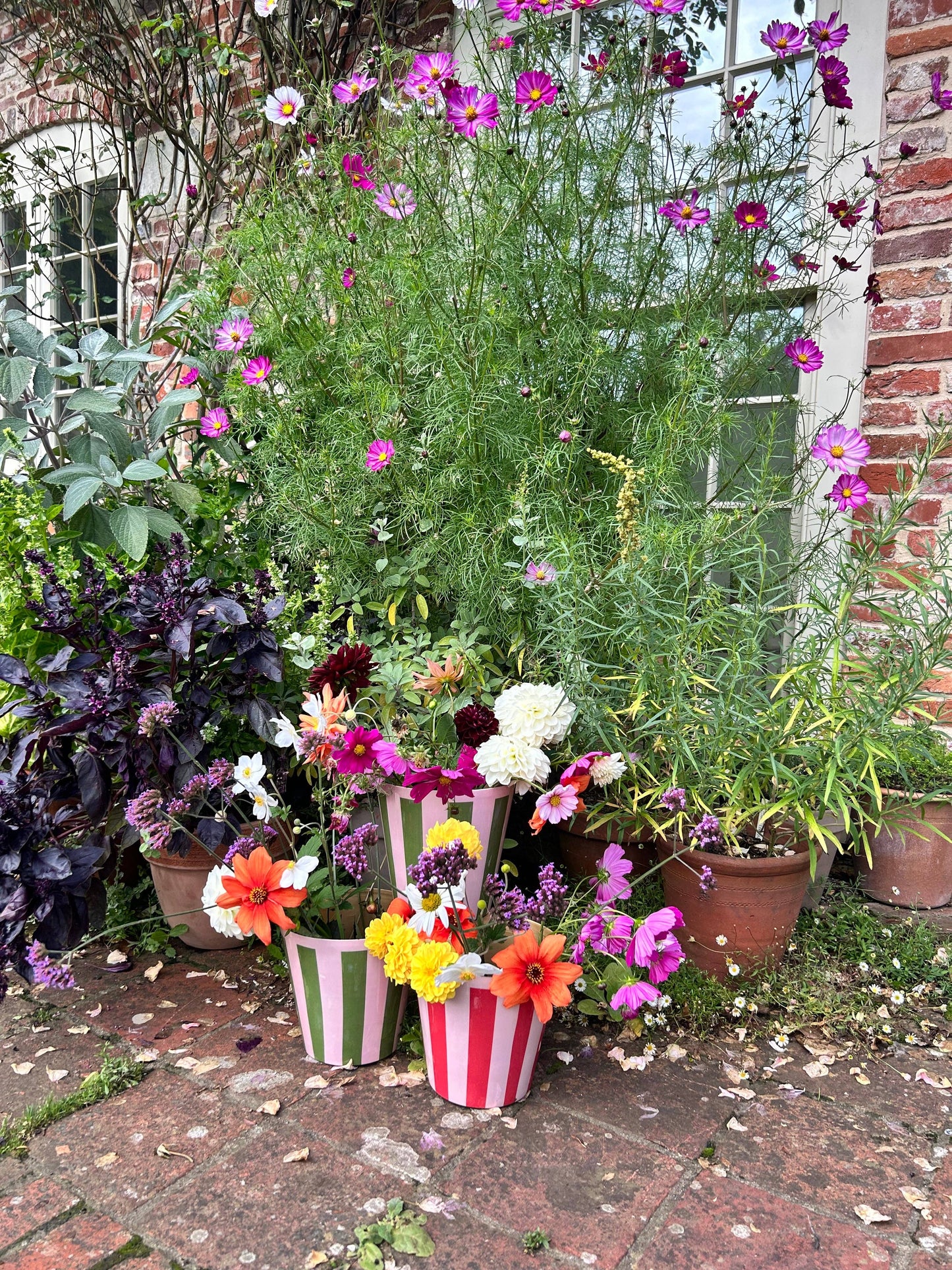 The Penny Planter in Pink and Red Stripe