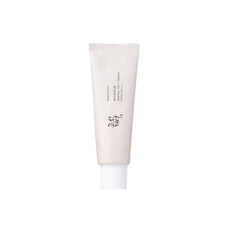 Beauty of Joseon Relief Sun sunscreen tube, pale cream, flip-top cap