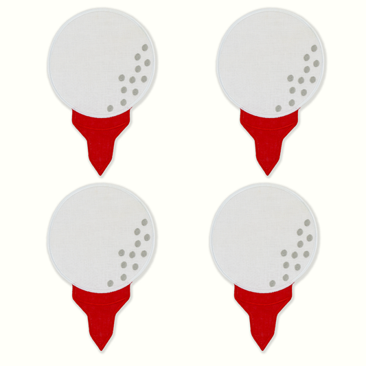 Golf Tee Linen Cocktail Napkins
