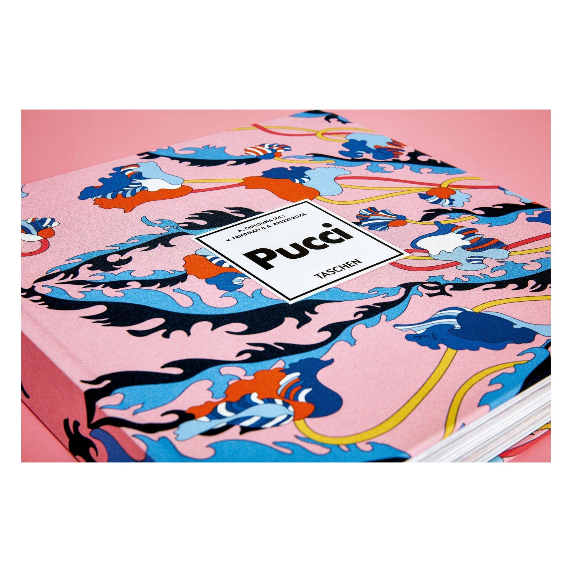 Hardcover book with colorful abstract Pucci cover and Pucci/Taschen label
