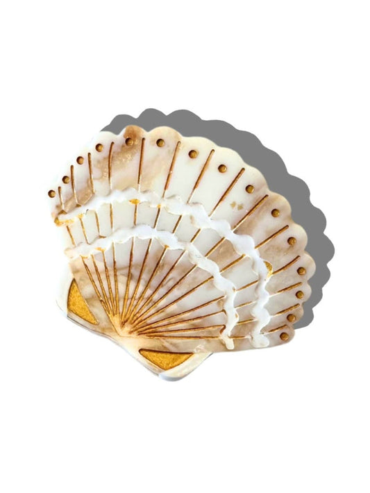 Hand-painted Mini Seashell Claw Hair Clip | Eco-Friendly: Golden Sand