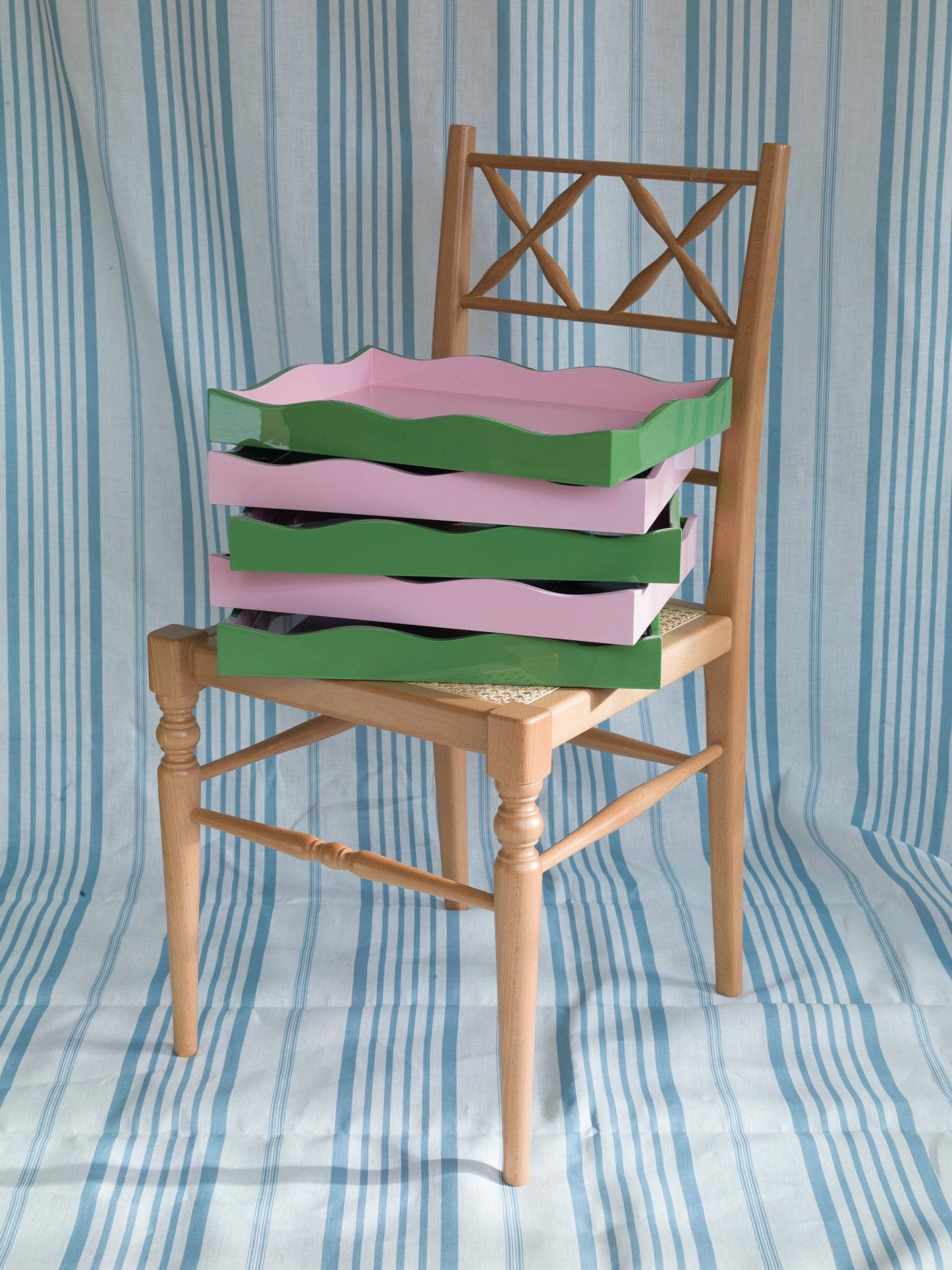 The Allegra Wiggle Tray in Green and Pink