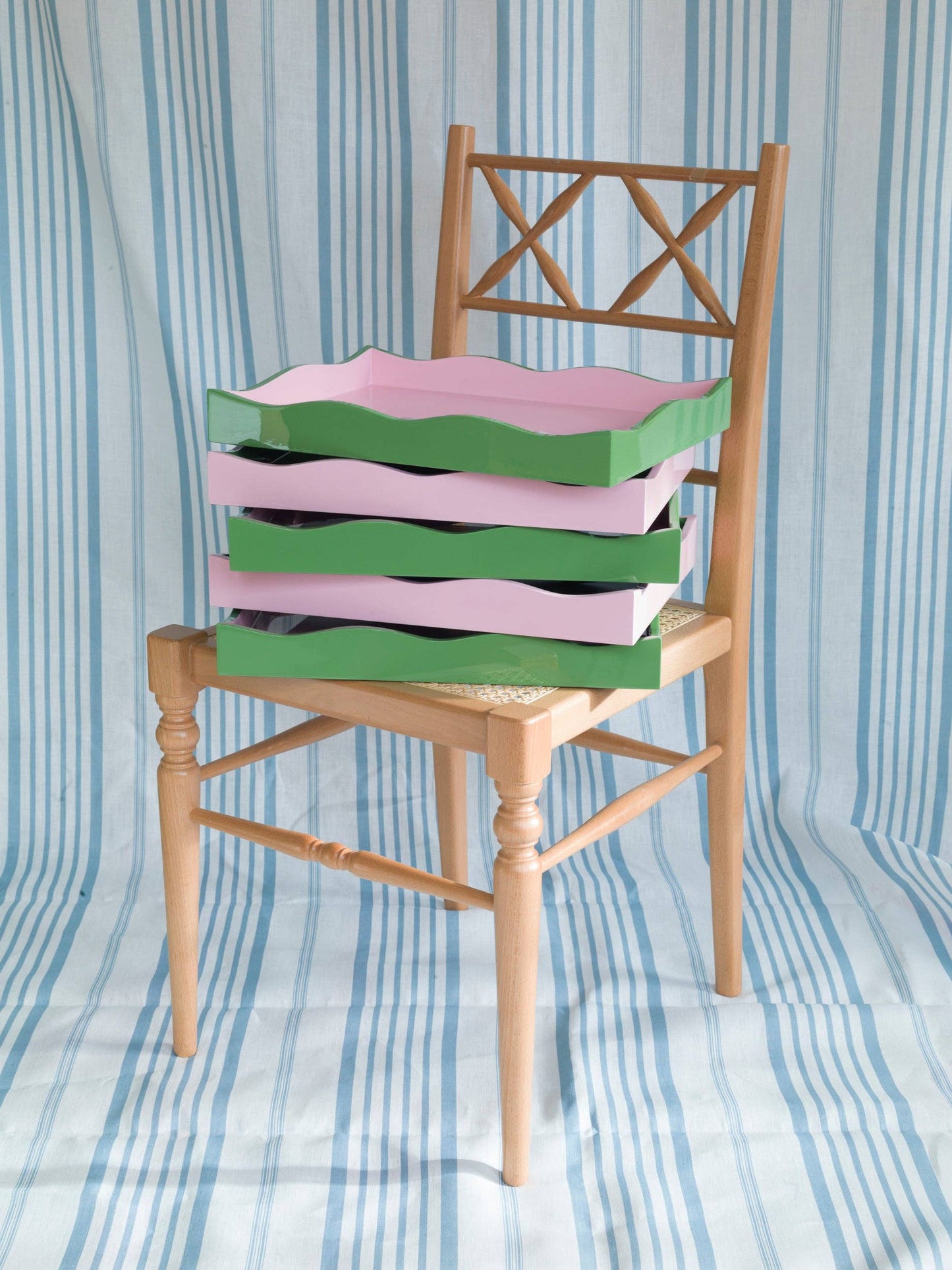 The Allegra Wiggle Tray in Green and Pink