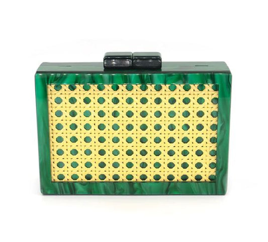 Bags & Totes - Green Cain Acrylic Box Clutch