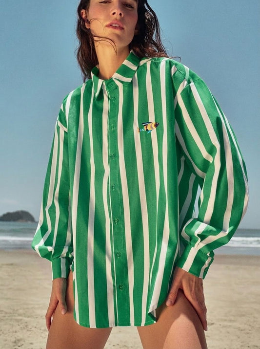 Striped Oxford Cover-Up