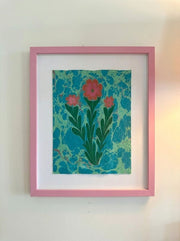 Ebru Flower Original Painting