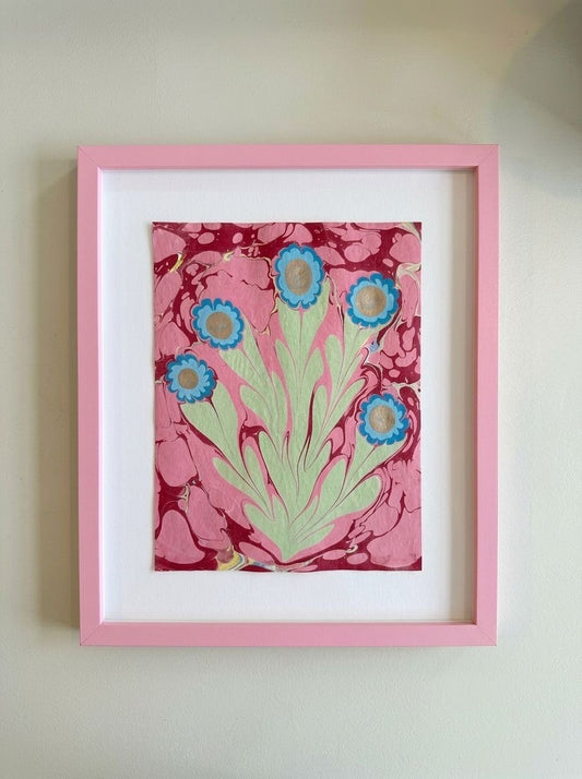 Ebru Flower Original Painting