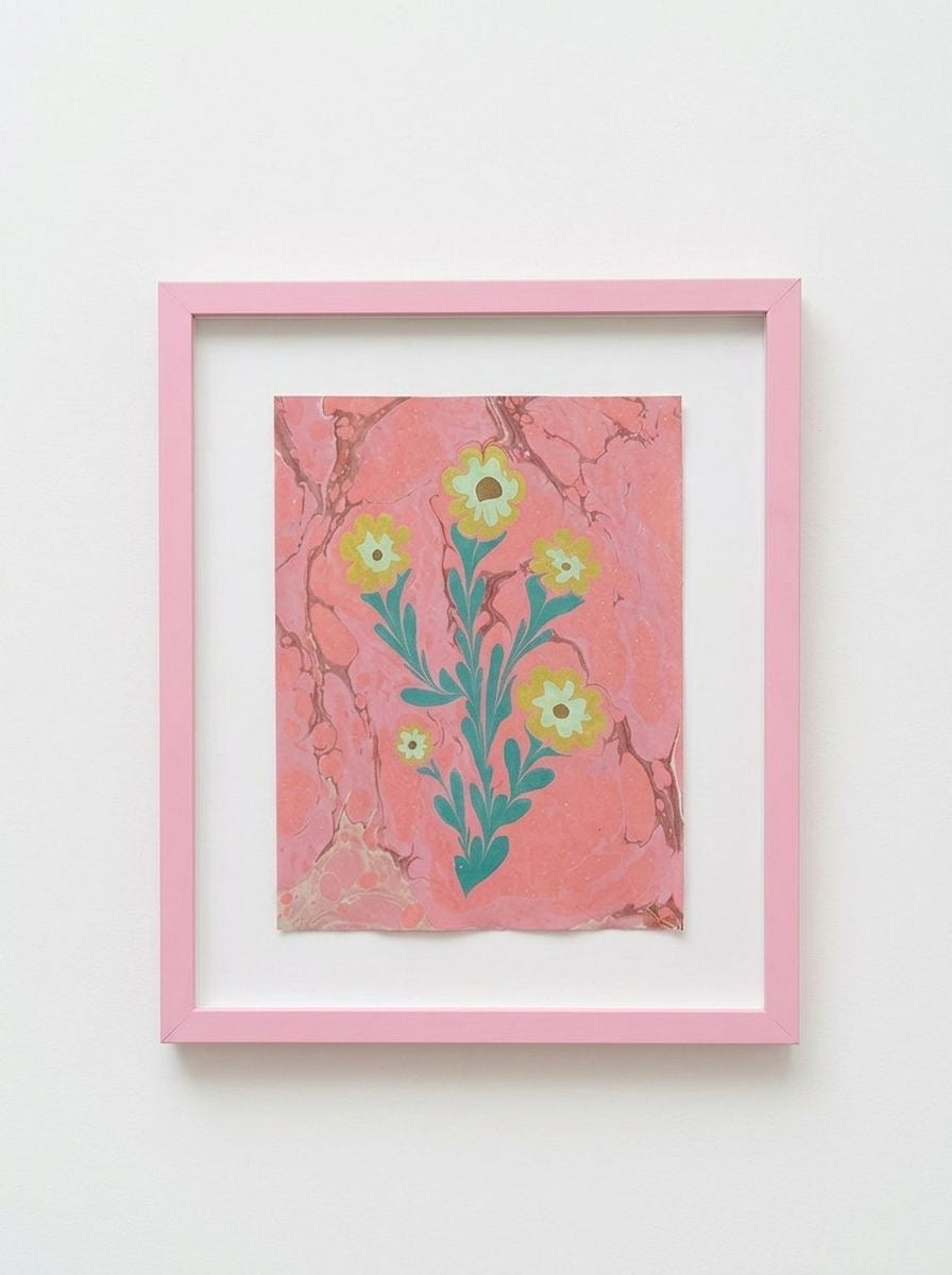 Ebru Flower Original Painting
