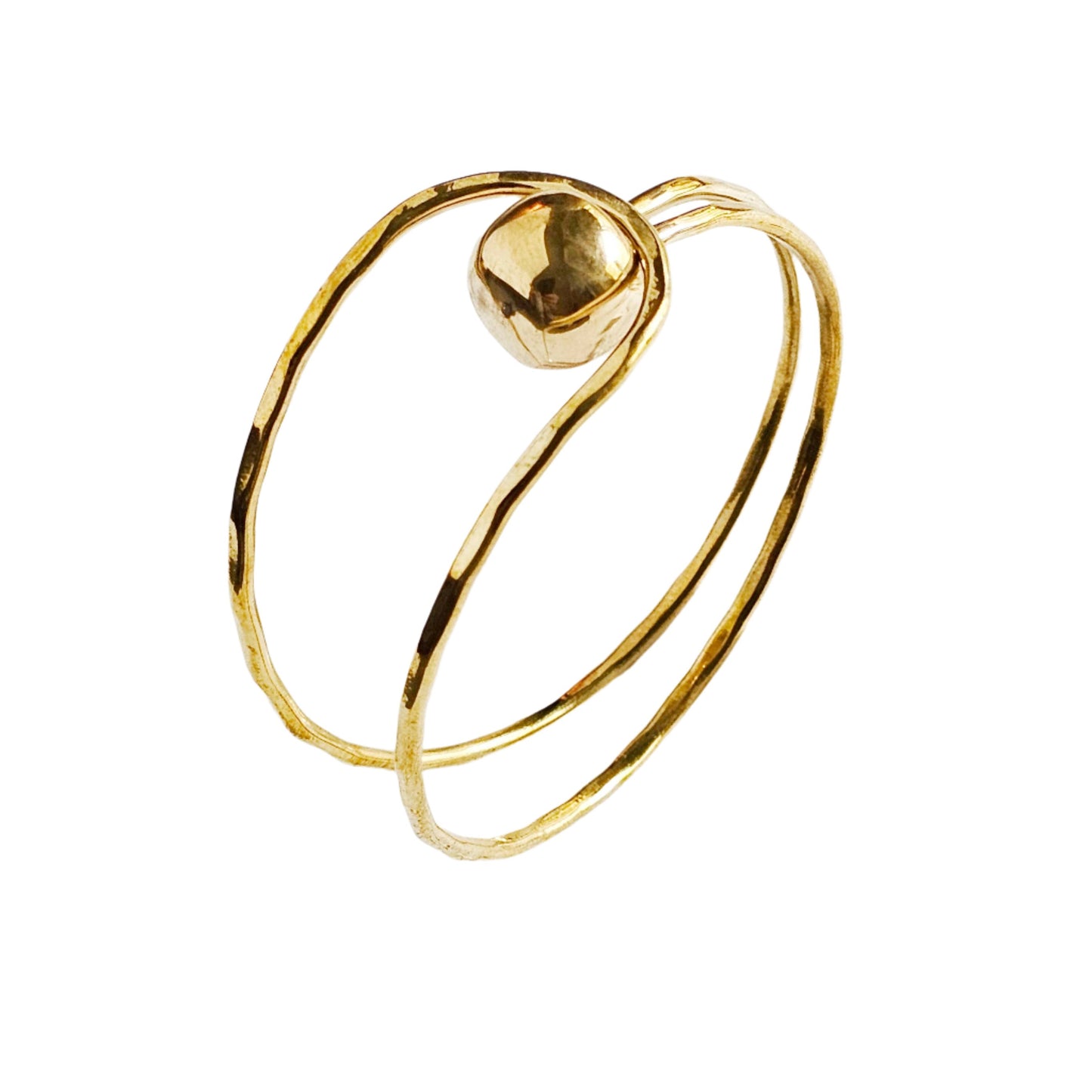 Brass sphere ball circle bangle bracelet wire