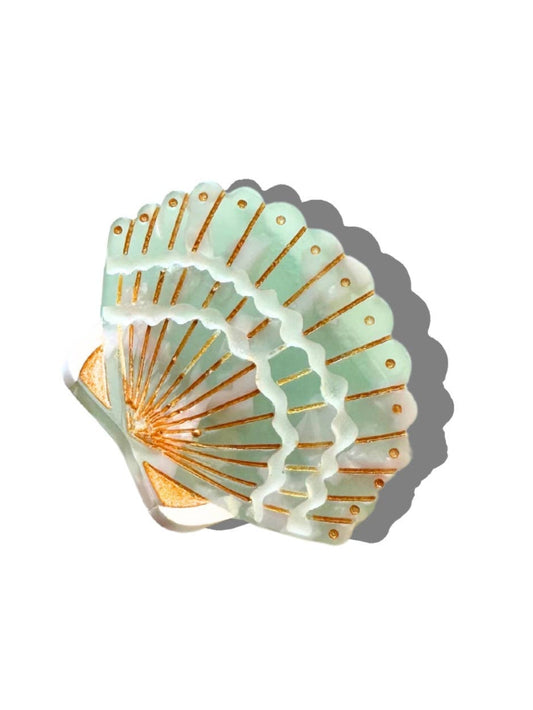 Hand-painted Mini Seashell Claw Hair Clip | Eco-Friendly: Blue