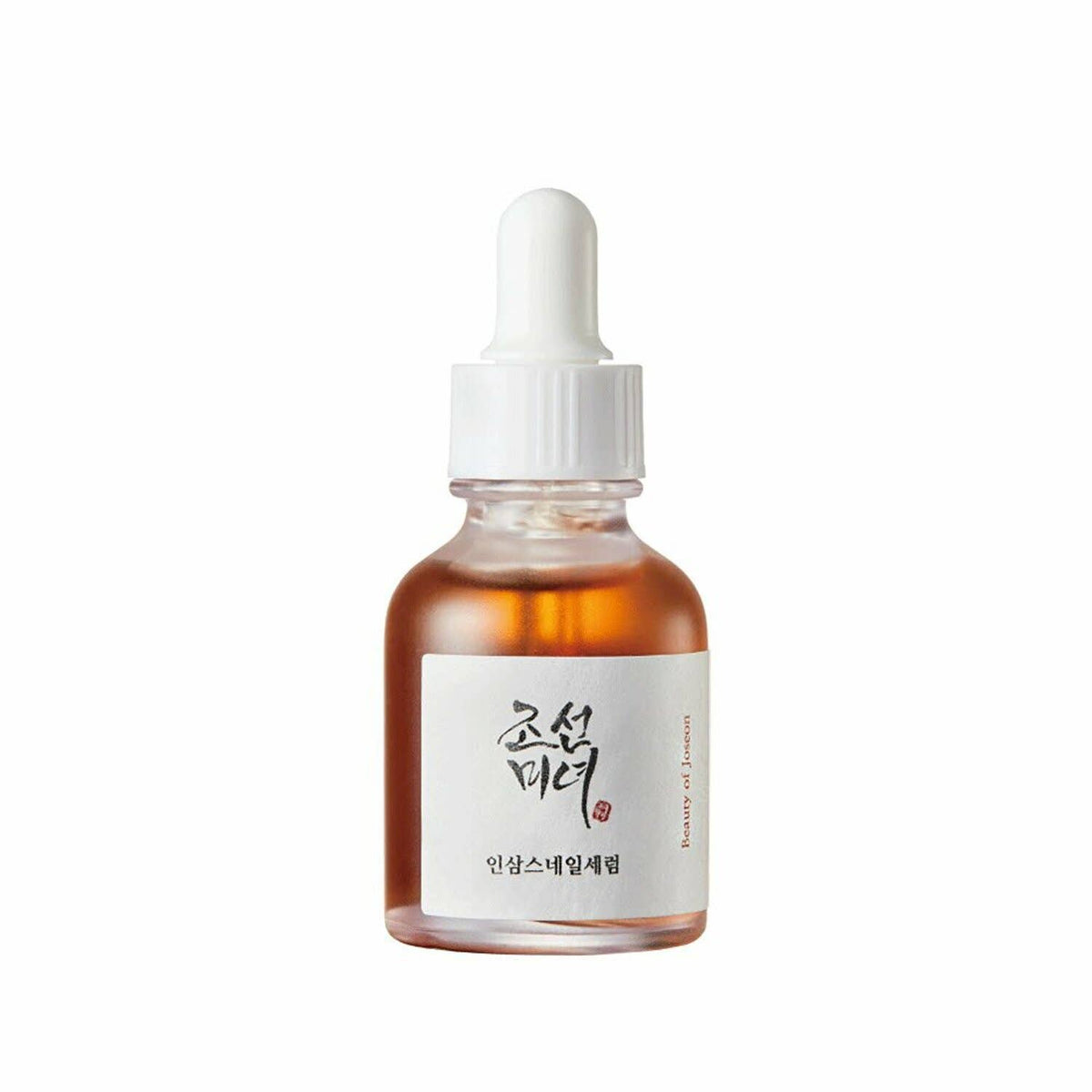 Beauty of Joseon revive serum dropper bottle, amber glass with white cap
