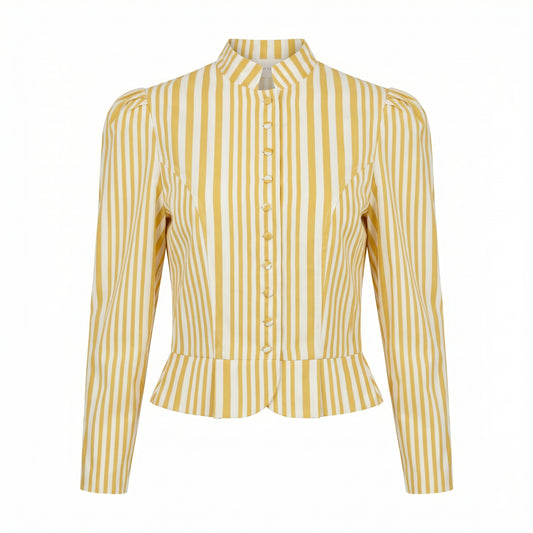 Summer Stripe Puff-Sleeved Jacket