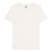 Women's crew-neck T-shirt, white, short sleeves