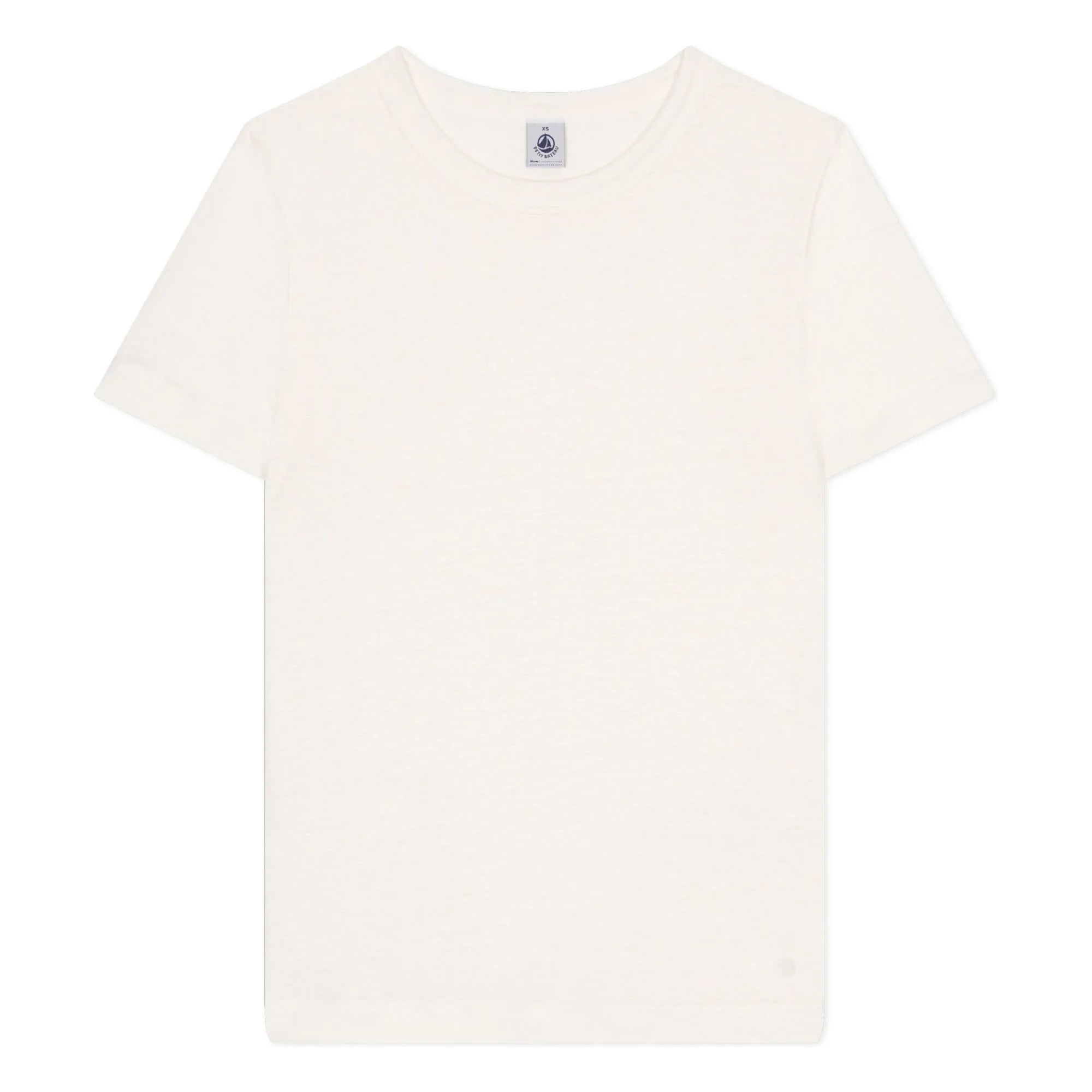 Women's crew-neck T-shirt, white, short sleeves