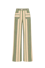 Werit Cardin Striped Pant in Green