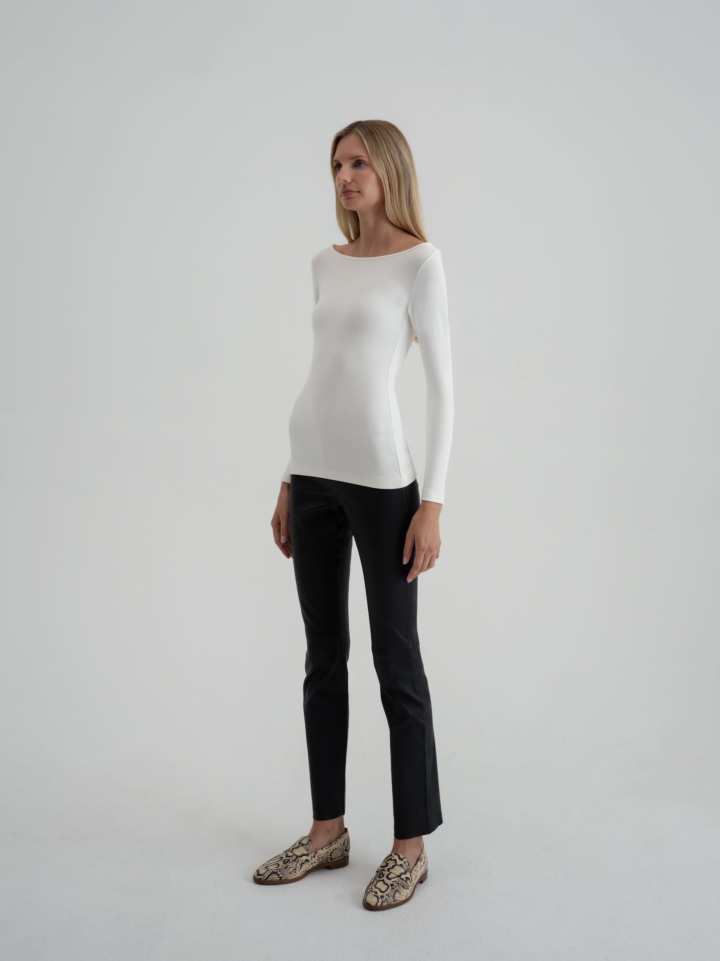 Boatneck Top, White