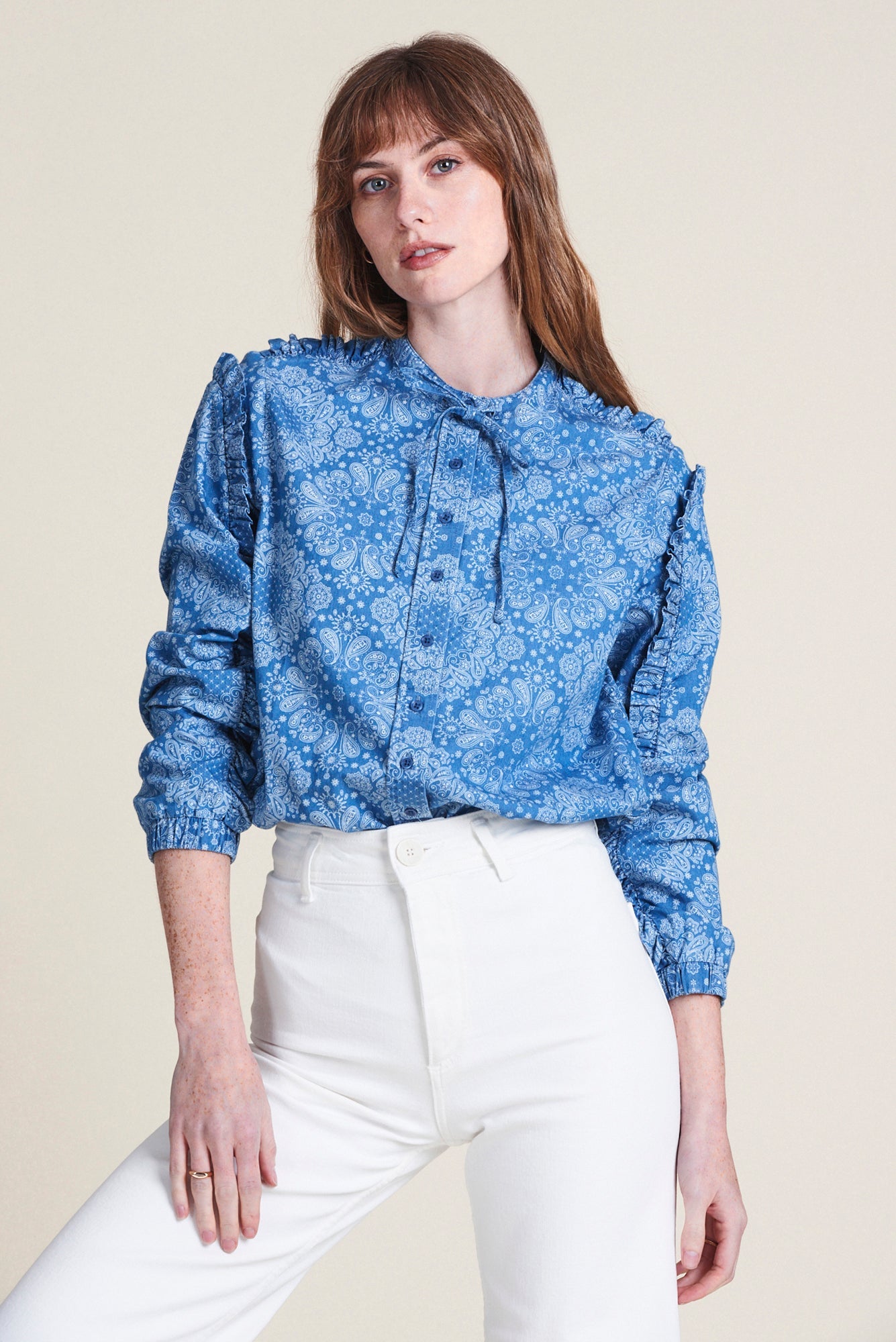 The Robyn Shirt in Lace Print