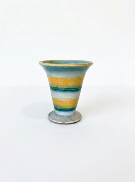 Bespoke Blue + Yellow Stripe Vase