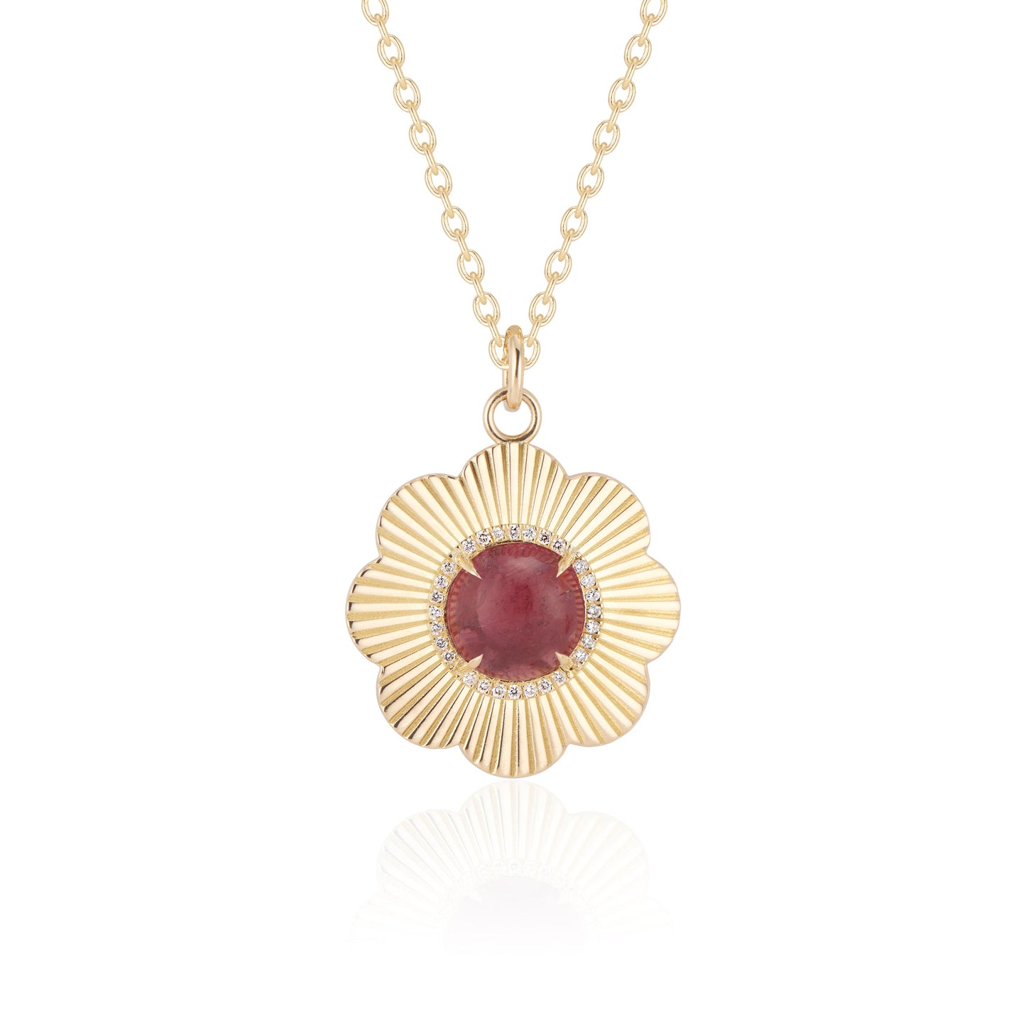 Revival Persephone Pendant Necklace with Rubellite and Diamonds