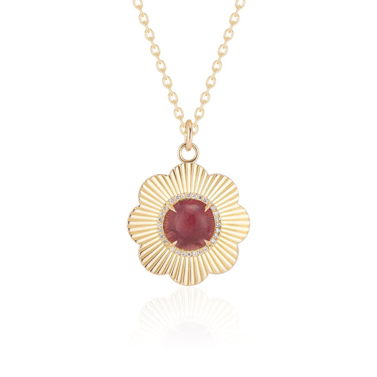 Revival Persephone Pendant Necklace with Rubellite and Diamonds